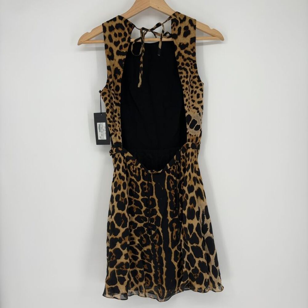 Saint Laurent Leopard Print Halter Mini Dress - Picture 4 of 4
